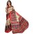SVB SAREES Blue  Art Silk  Block Print Saree Without Blouse