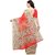 Janasya Women's Peach Cotton Silk Printed Saree With Unstitched Blouse