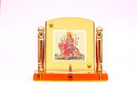 Decarate 24CRT Gold Plated Durga Car Frame (Pillar)