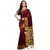 Janasya Women's Maroon Katki Silk Saree Plain With Unstitched Blouse