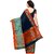 Janasya Women's Navy Blue Liva Silk Plain Saree With Unstitched Blouse