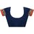 Janasya Women's Navy Blue Liva Silk Plain Saree With Unstitched Blouse