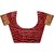 Janasya Women's Red Katki Silk Plain Saree With Unstitched Blouse