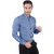 EQUINOX Blue 100% Cotton Full Sleeves Checkered Regular Fit Formal Shirt For Men