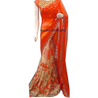 Shopclues sarees party wear sales embroidery