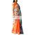 Srk White and Orange Colour Georgette Embroidered Saree nx-287