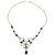 Ankit Collection 925 Sterling Silver Moonstone/Onyx Necklace (18 inch) for Women and Girls (AC345NECKLACE)