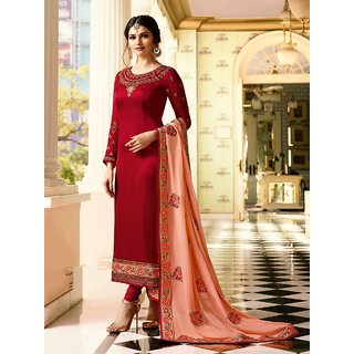 red silk suit womens