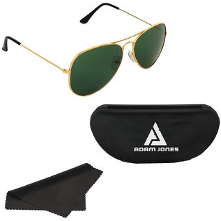 Adam Jones Green Aviator Sunglasses for men and women (Golden Frame with Gradient Lens)