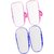 Neska Moda Pack Of 2 Baby Boys and Girls Pink and Blue Floral Cotton Velcro Anti Slip Booties For 0 To 12 Months