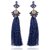 Fab Jewel Fashionable Blue Crystal Tassel Earrings for Women (FJ-173)
