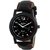 Specter Black Casual Analog Quartz Men's Watch With Round Dial & Leather Strap (DDC13)