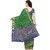 Janasya Women's Green Silk Patola Saree With Unstitched Blouse