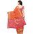 Janasya Women's Peach Silk Patola Saree With Unstitched Blouse