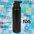 Style Homez Stainless Steel Water Bottle 1000 ml Gym Sipper Black Color - BPA Free, Food Grade Quality