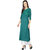 Janasya Women's Green Cotton A-Line Printed Kurta