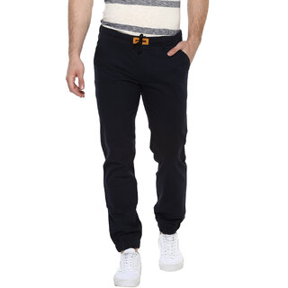 Urbano Fashion Men's Navy Slim Fit Stretch Casual Chino Joggers (Size : 28)