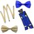 Sunshopping unisex cream and royal blue stretchable suspender with bow (combo)