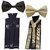 Sunshopping unisex black and cream stretchable suspender with bow (combo)