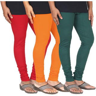 Varsha Cotton Churidar Leggings - Pack of 3