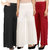 Pixie's Stylish Casual Wear Pant Palazzo Combo (Pack of 3) Black, White and Maroon - Free Size