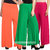 Pixie's Stylish Casual Wear Pant Palazzo Combo (Pack of 3) Coral, Green and Pink - Free Size