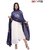 ANOMA 100 Cotton Printed Navy Blue  Colored Dupatta For WOMEN