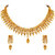 Asmitta Traditional Leaf Shape Gold Plated Choker Style Necklace Set For Women