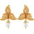Asmitta Traditional Kuri Shape Gold Plated Choker Style Necklace Set For Women
