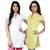 Haniya Chikankari Tunic Top Cotton Kurti Combo (Pearl White & Lemon Yellow)