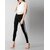 Code Yellow Women's White Single Side Stripe Stretchable Black Regular Fit Jeggings Yoga Gym Wear