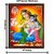 3d colourful krishna yashoda maa with vishnuji wall painting( size 09*12)