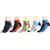 Maroon Multicolour Cotton Set of 5 Men Ankle Socks