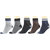 Maroon Multicolour Cotton Set of 5 Men's Ankle Length Socks