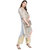 Janasya Women's Grey Polyester Crepe Asymmetric Gold Foil Print Kurta