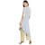 Janasya Women's Grey Polyester Crepe Asymmetric Gold Foil Print Kurta