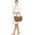 TARUSA Turmeric Yellow Cotton Fabric Abstract Geometric Tote Bag For Women