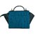 TARUSA Blue Faux Leather Fabric Geometric Sling Bag For Women
