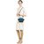 TARUSA Blue Faux Leather Fabric Geometric Sling Bag For Women
