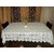 AH  White  Color  Geometric Design  Net 6 Seater Dining Table Cover  (60x90 inches )