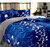 Polycotton 3D Blue Floral Print Queen Size Double Bedsheet with 2 Pillow Covers ( PL-23)