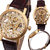 i DIVA'S LIFE STYLE STORE fast selling transparent gold steel watch FOR MEN