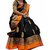 Indian Beauty Black Bhagalpuri Silk Printed Saree With Blouse