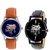 i DIVA'S LIFE STYLE STORE NEW BROWN  BLACK STRAP BLUE  BLACK DIAL MAHADEV  ANLOGE  WATCH FOR BOYS