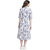 Texco Women White Cotton Mandarin collar Fashion sleeve Printed Dress