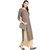 Janasya Women's Brown Cotton Straight Geometric Print Kurta
