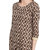 Janasya Women's Brown Cotton Straight Geometric Print Kurta