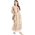 Janasya Women's Beige Cotton Flared Polka Print Kurta