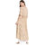 Janasya Women's Beige Cotton Flared Polka Print Kurta