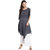 Janasya Women's Blue Cotton Asymmetric Printed Kurta